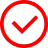 Approved symbol in red circle